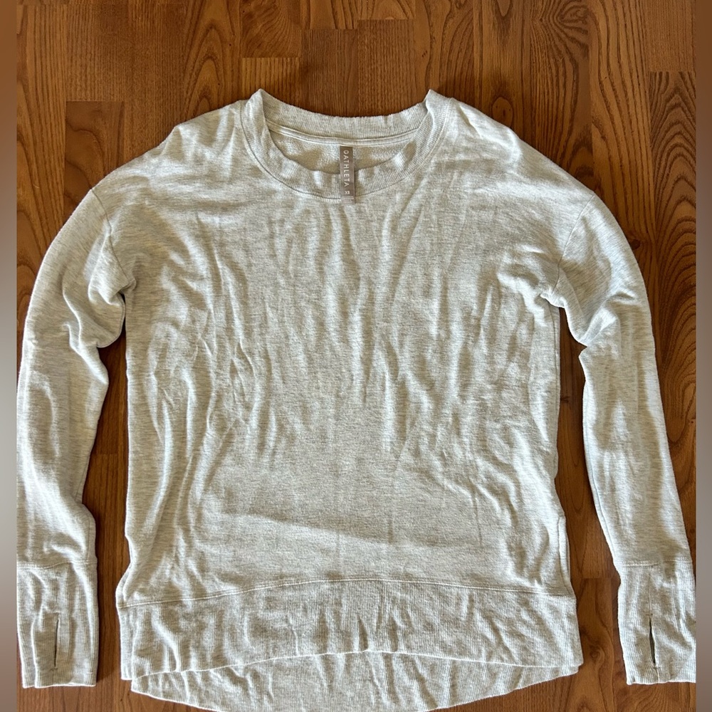Athleta Light Gray Long Sleeve Sweater